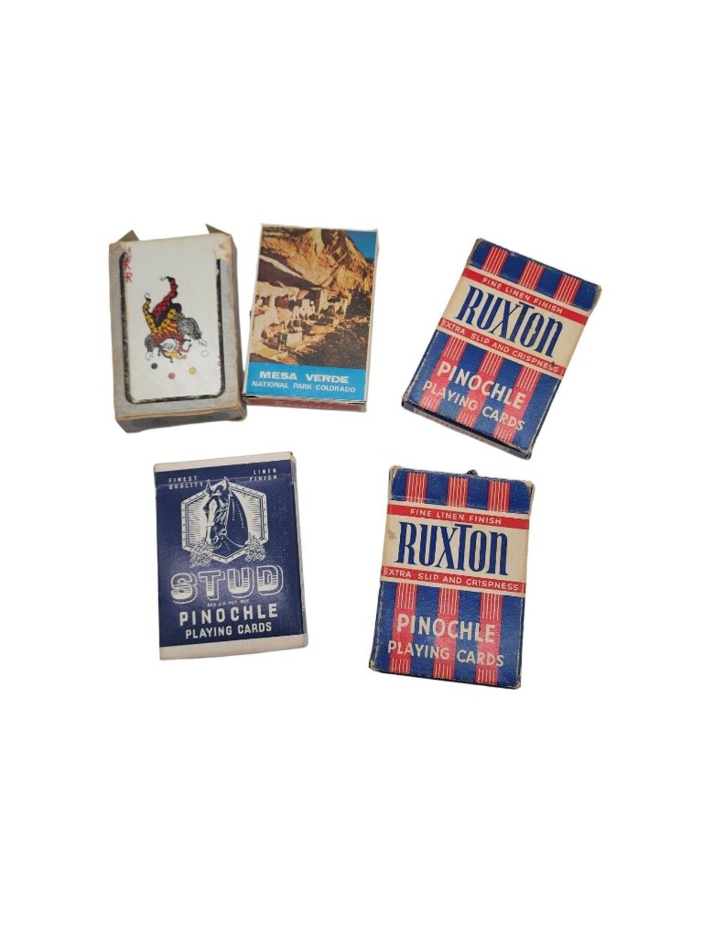 Vintage 2 Ruxton 1 Stud Pinochle decks and 2 others